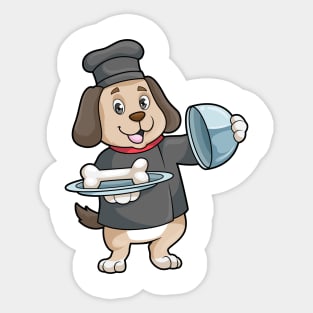 Dog as Chef with Platter & Bones Sticker